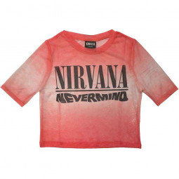 NIRVANA - NEVERMIND WAVY LOGO (MESH) (GIRLIE) (CROP TOP) - TRIKO