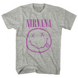 NIRVANA - PURPLE HAPPY FACE (GREY) - TRIKO