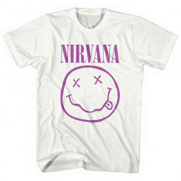 NIRVANA - PURPLE HAPPY FACE (WHITE) - TRIKO