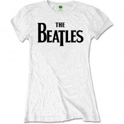 BEATLES - LOGO (DROP T) (WHITE) (GIRLIE) - TRIKO