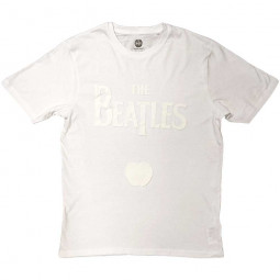 BEATLES - DROP T LOGO & APPLE (WHITE)  (HI-BUILD) - TRIKO