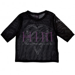 HIM - HEARTAGRAM & LOGO (MESH) (CROP TOP) (GIRLIE) - TRIKO