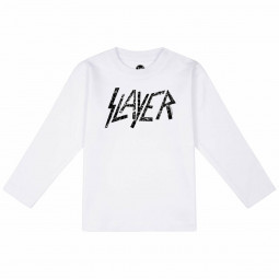 SLAYER - LOGO (LS) (WHITE) - TRIKO MIMINKO