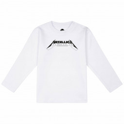 METALLICA - LOGO BLACK (LS) (WHITE) - TRIKO MIMINKO