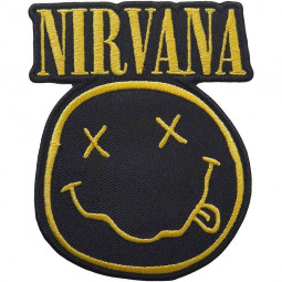 NIRVANA - LOGO & HAPPY FACE (CUT OUT) - NÁŠIVKA