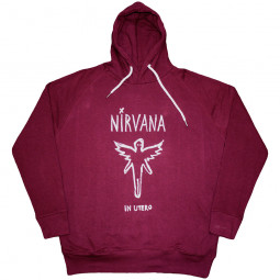 NIRVANA - IN UTERO OUTLINE (MAROON RED) - MIKINA