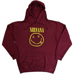 NIRVANA - XEROX HAPPY FACE (MAROON RED) - MIKINA