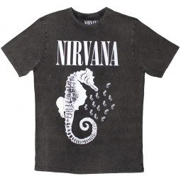 NIRVANA - SEAHORSE & LOGO MONO (STONE WASH) - TRIKO